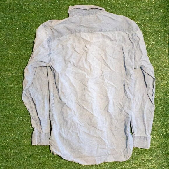 FORGE WORK WEAR MENS CASUAL BUTTON UP SHIRT LONG SLEEVE LIGHT BLUE COTTON SZ LT - Picture 3 of 5